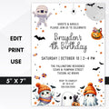 fun halloween birthday party invitation for printing and digital use